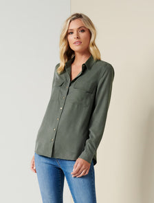 Linda Long-Sleeve Shirt Khaki