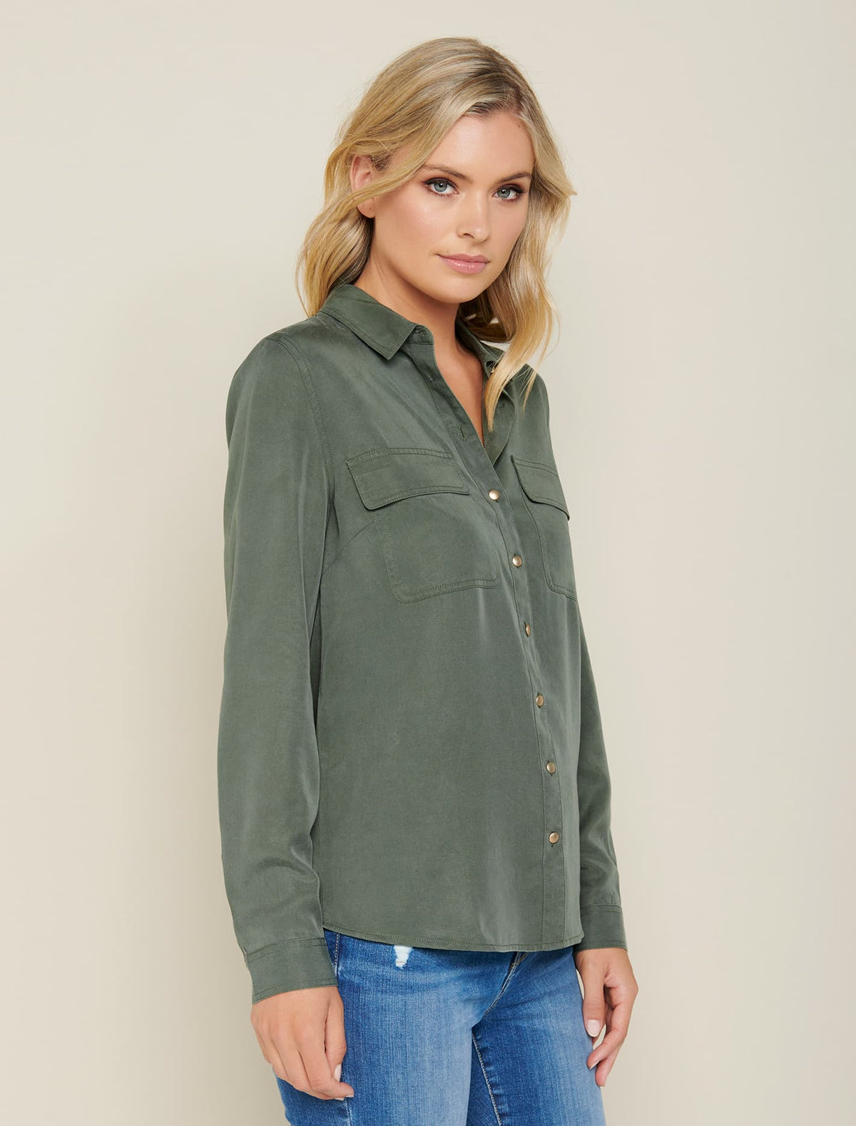 Linda Long-Sleeve Shirt Khaki