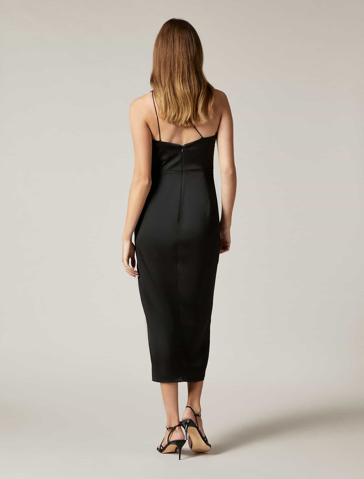 Haidee One Shoulder Midi Dress Black