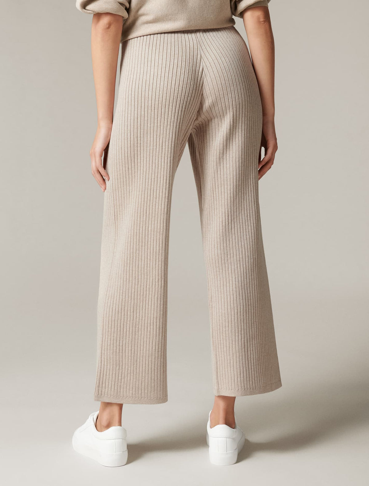 Lara Loungewear Wide Leg Knit Pant Soft Camel