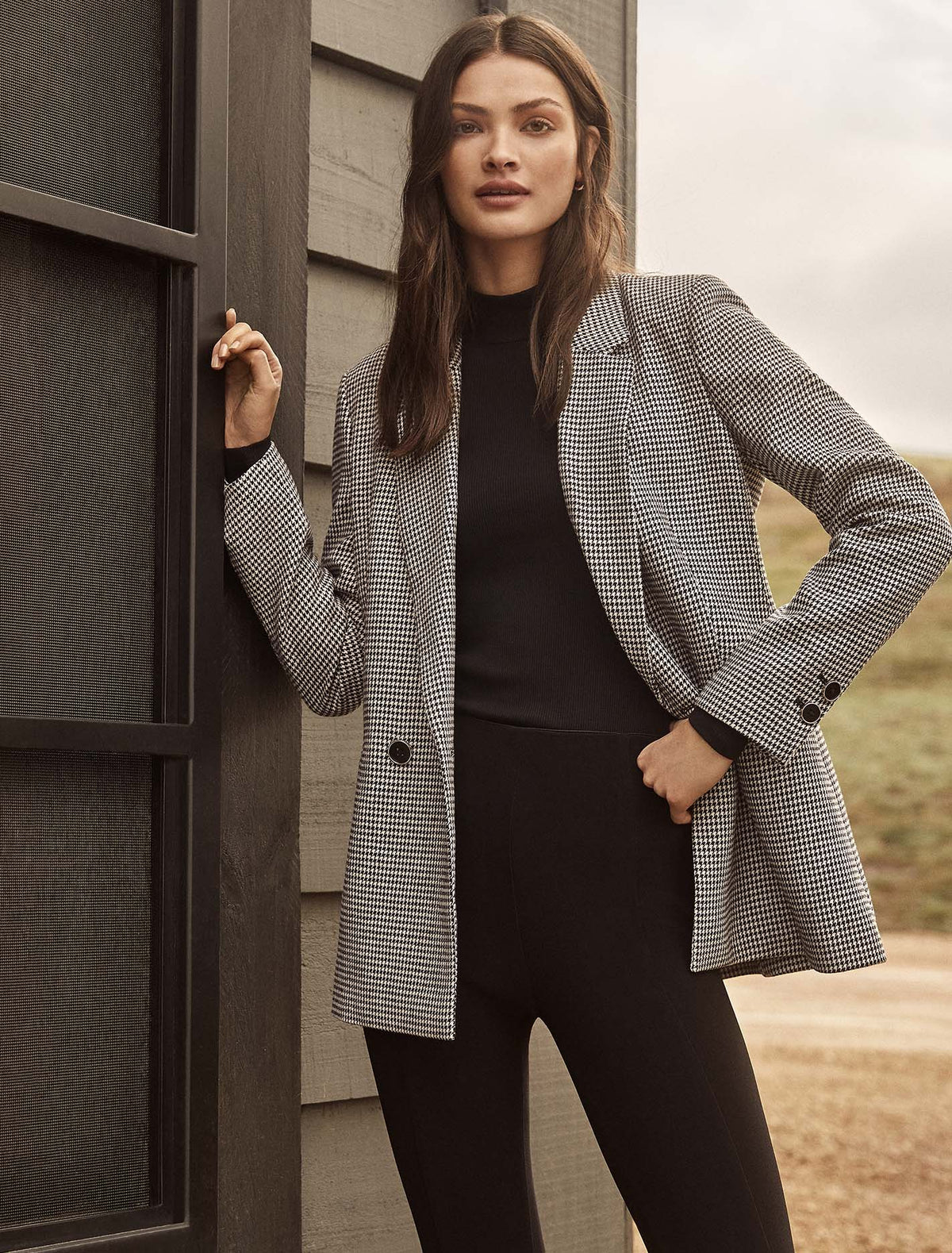 Claudette wool blazer Houndstooth