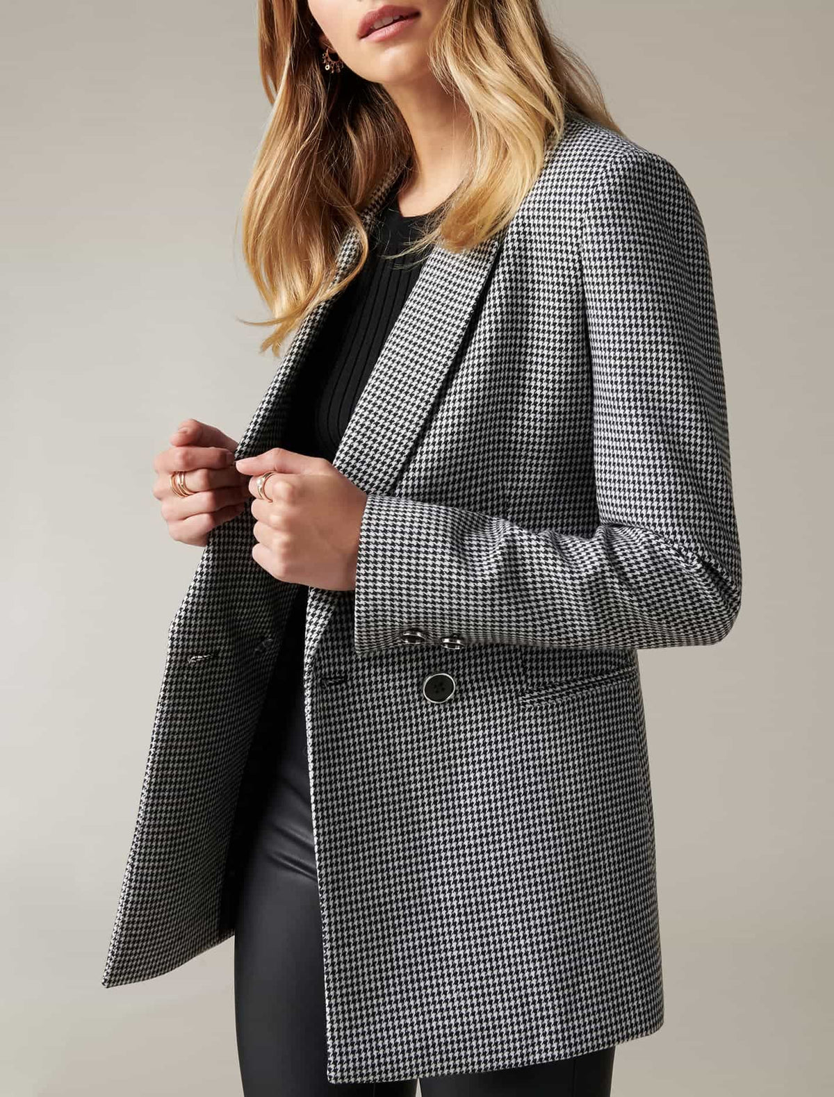 Claudette wool blazer Houndstooth