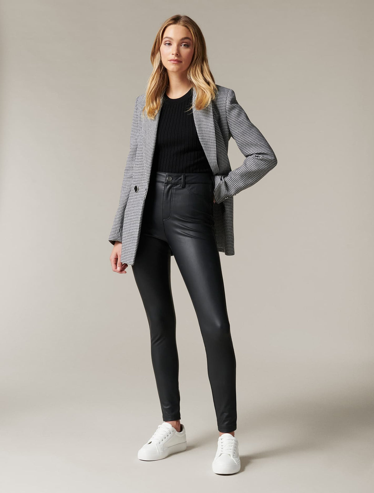 Claudette wool blazer Houndstooth