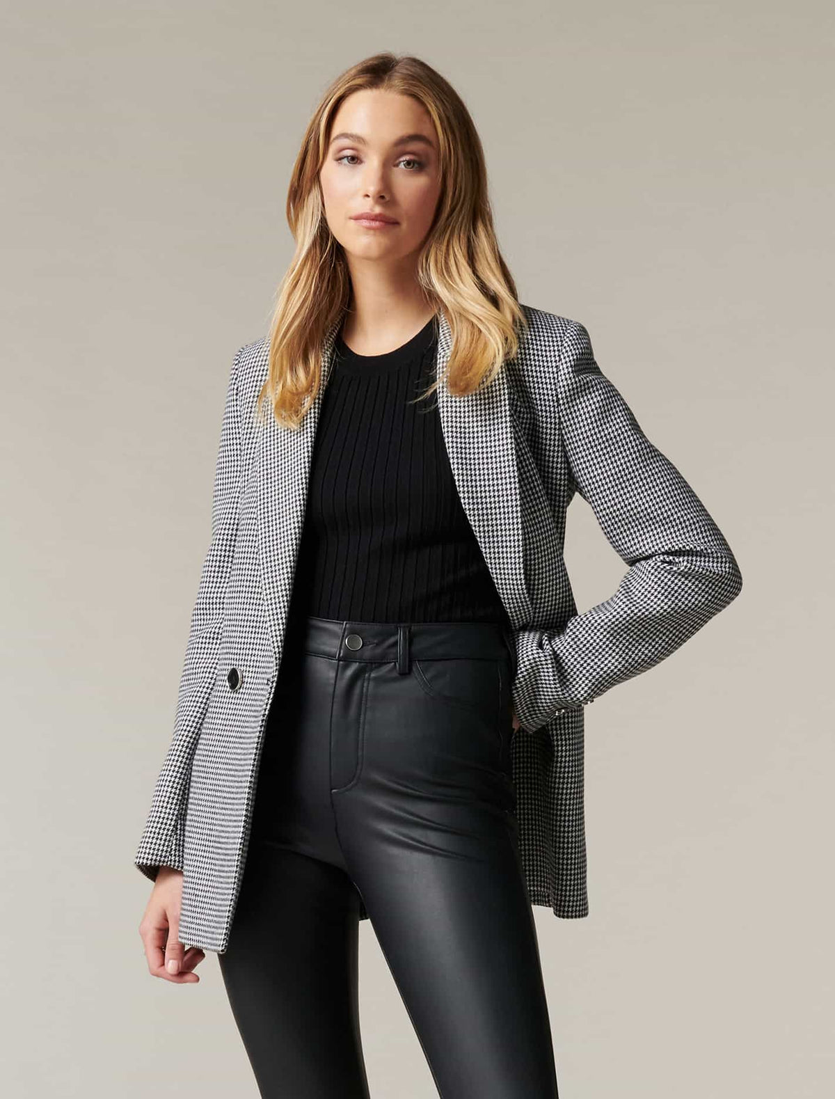 Claudette wool blazer Houndstooth