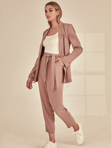 Sadie Tie Waist Slim Pants Praline