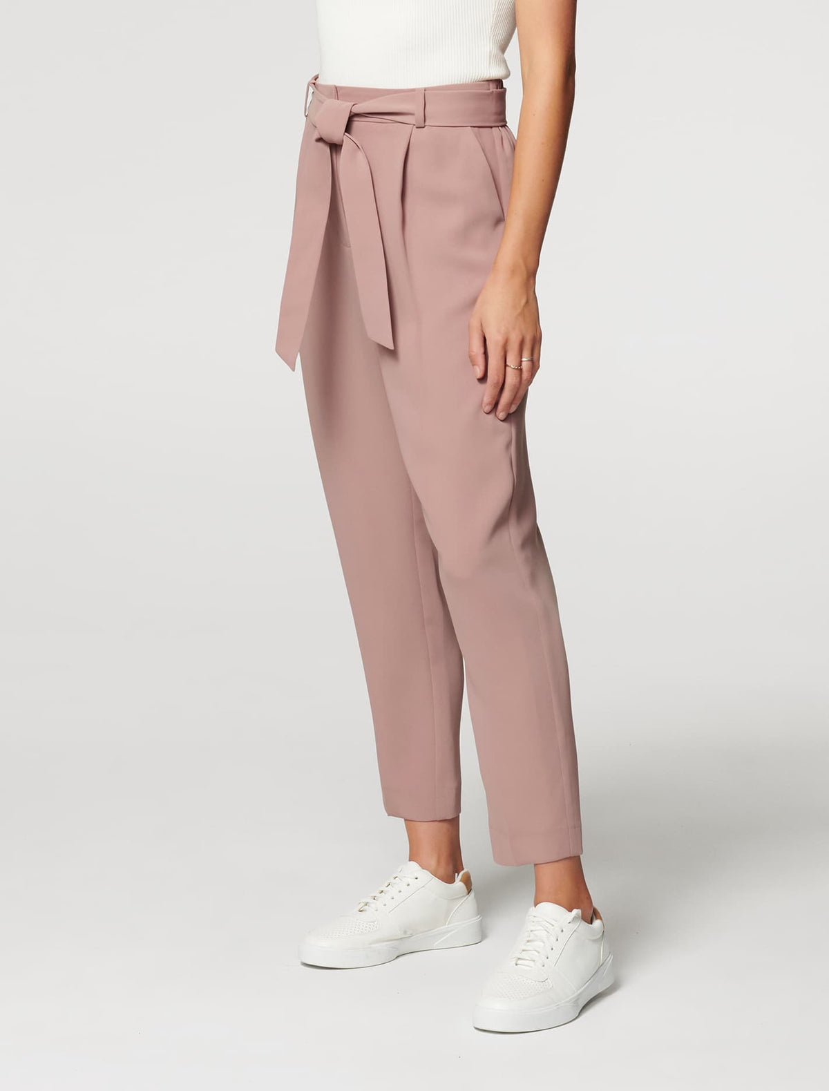Sadie Tie Waist Slim Pants Praline