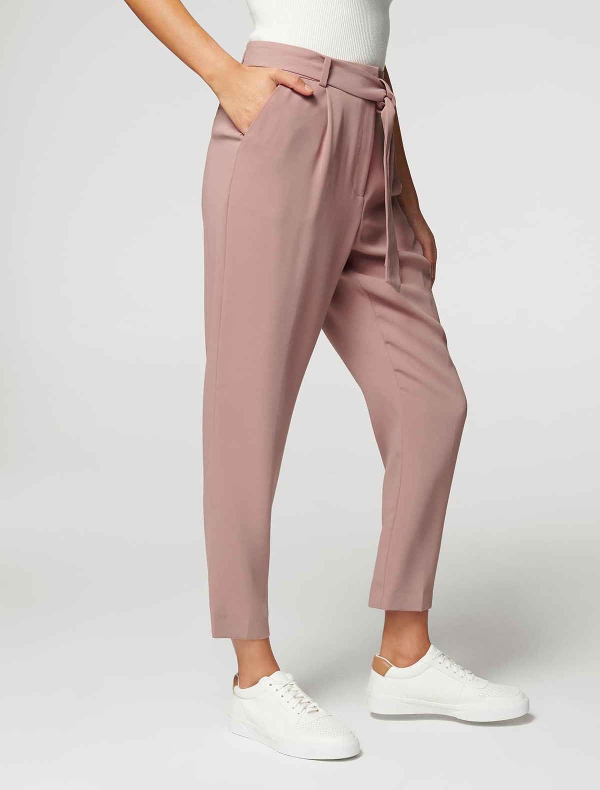 Sadie Tie Waist Slim Pants Praline