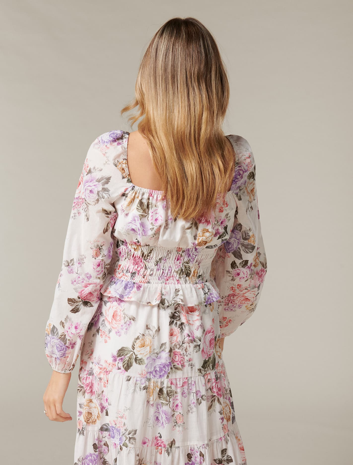 Marina Shirred Josephine Blouse Vienna Floral