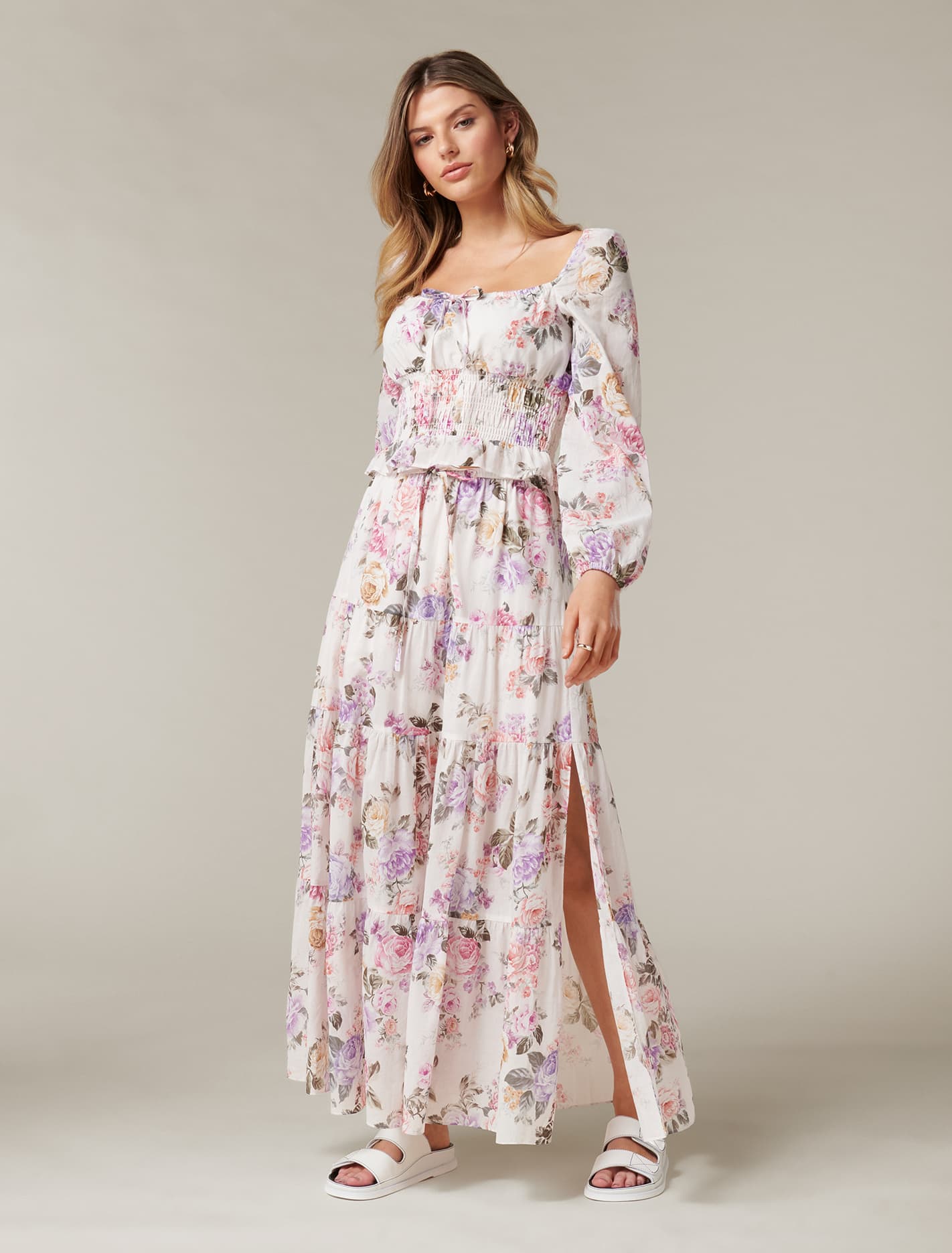 Marina Shirred Josephine Blouse Vienna Floral