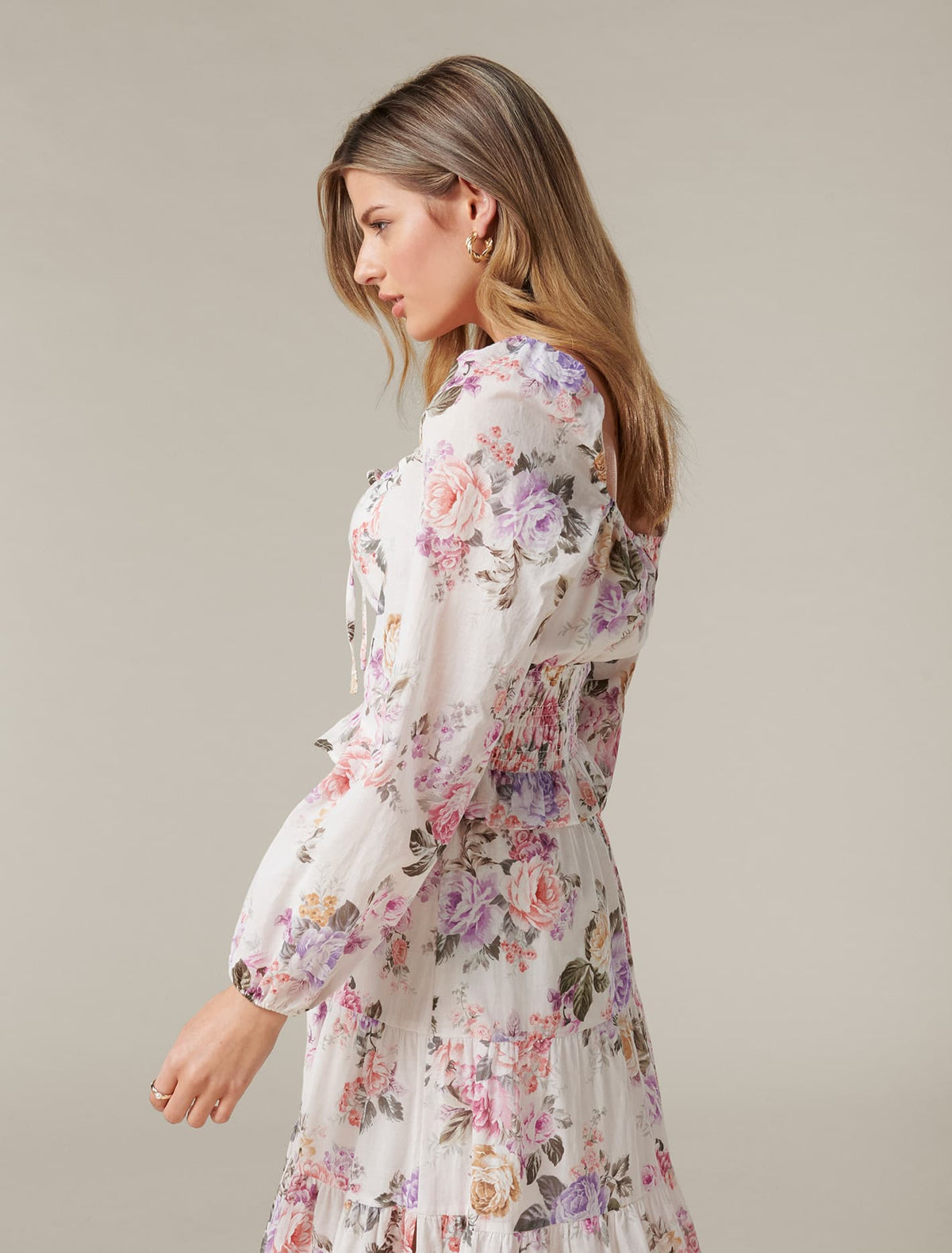 Marina Shirred Josephine Blouse Vienna Floral