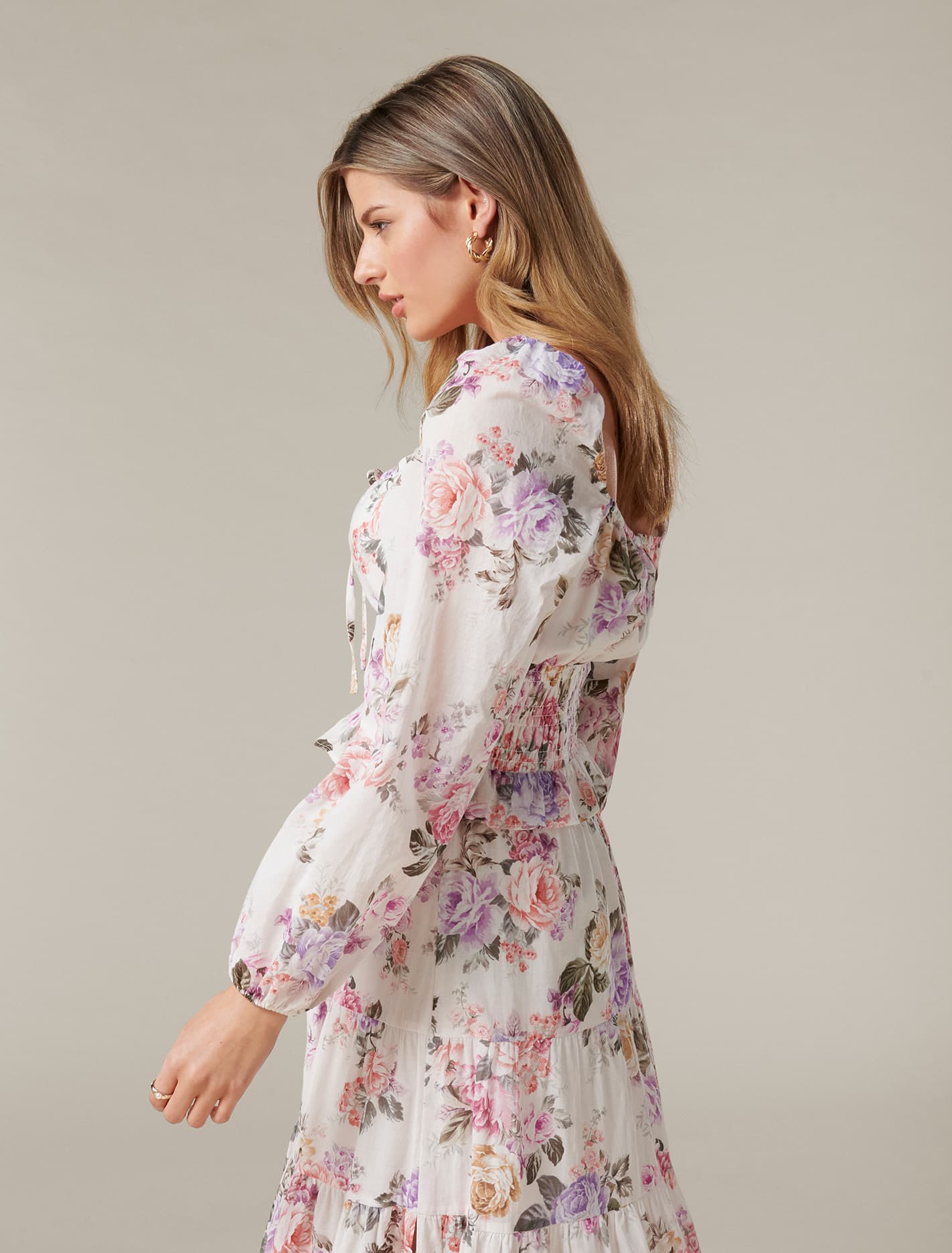 Marina Shirred Josephine Blouse Vienna Floral