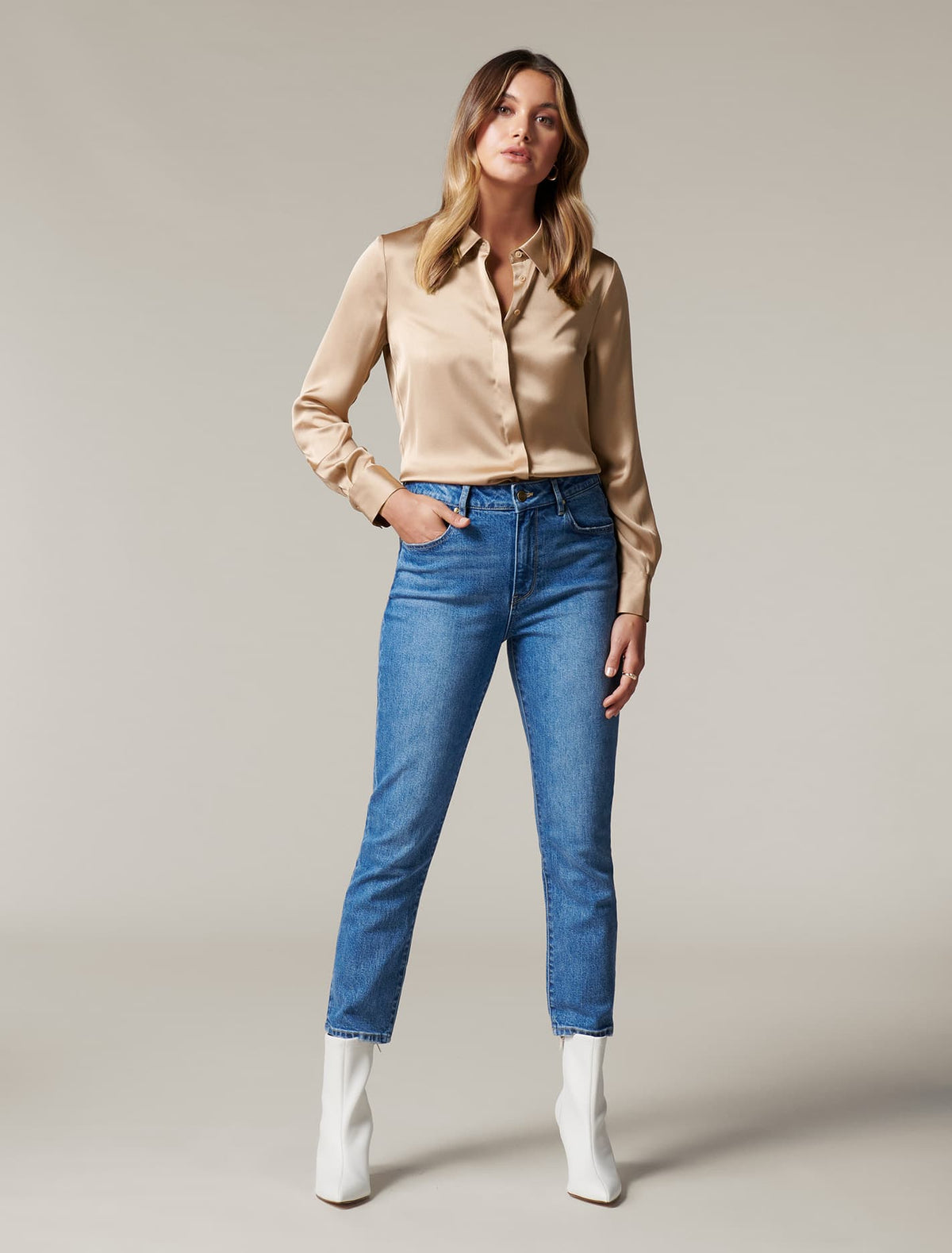 Clara Satin Shirt Burnt Almond