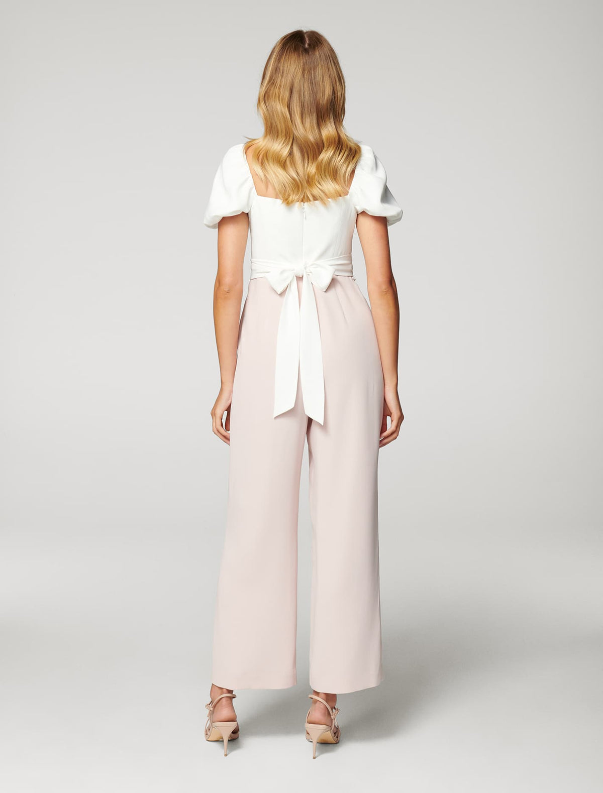 Marg Square Neck Jumpsuit Ivory / Blush