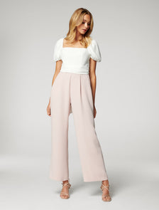 Marg Square Neck Jumpsuit Ivory / Blush