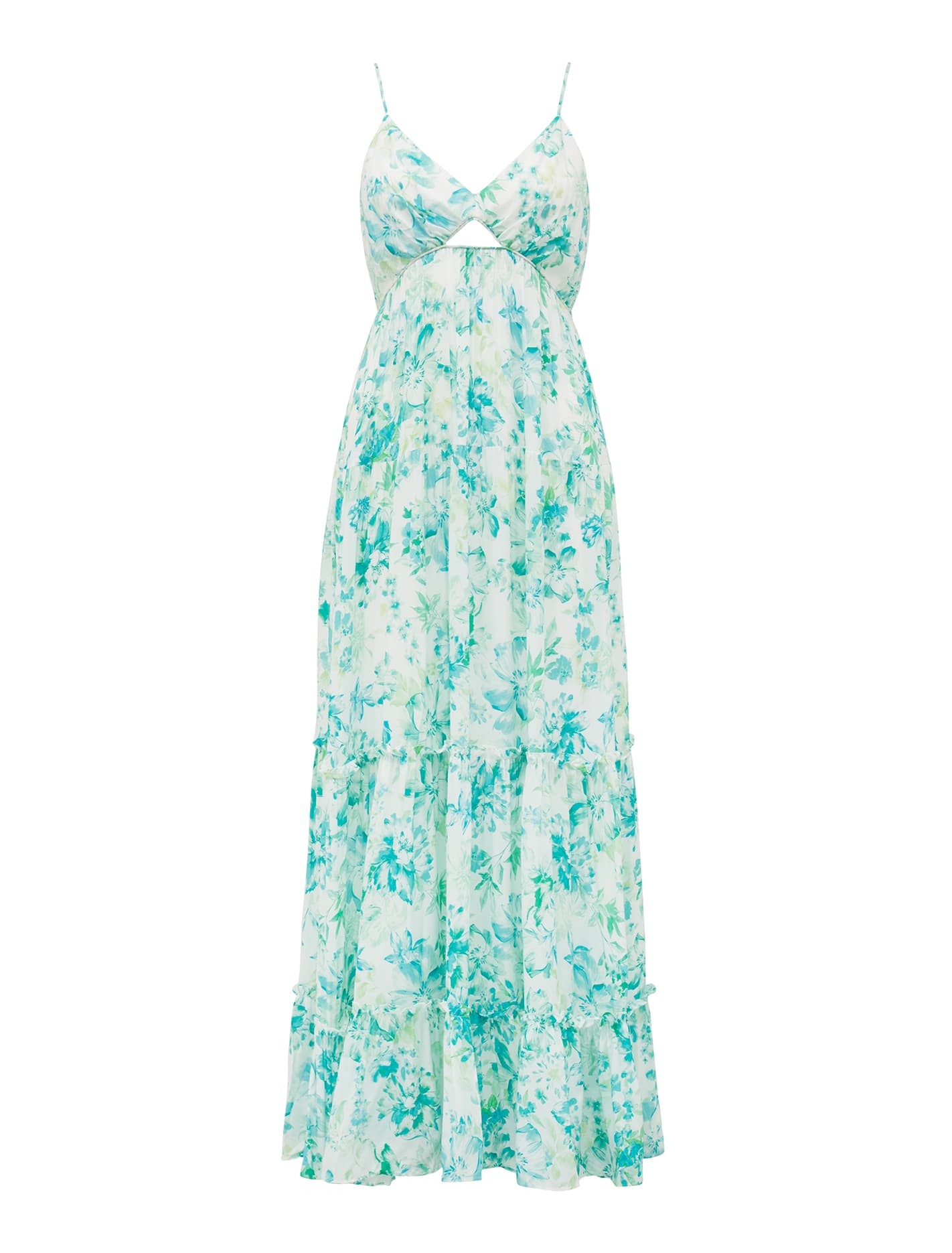 Nina Tiered Maxi Dress Ocean Blooms