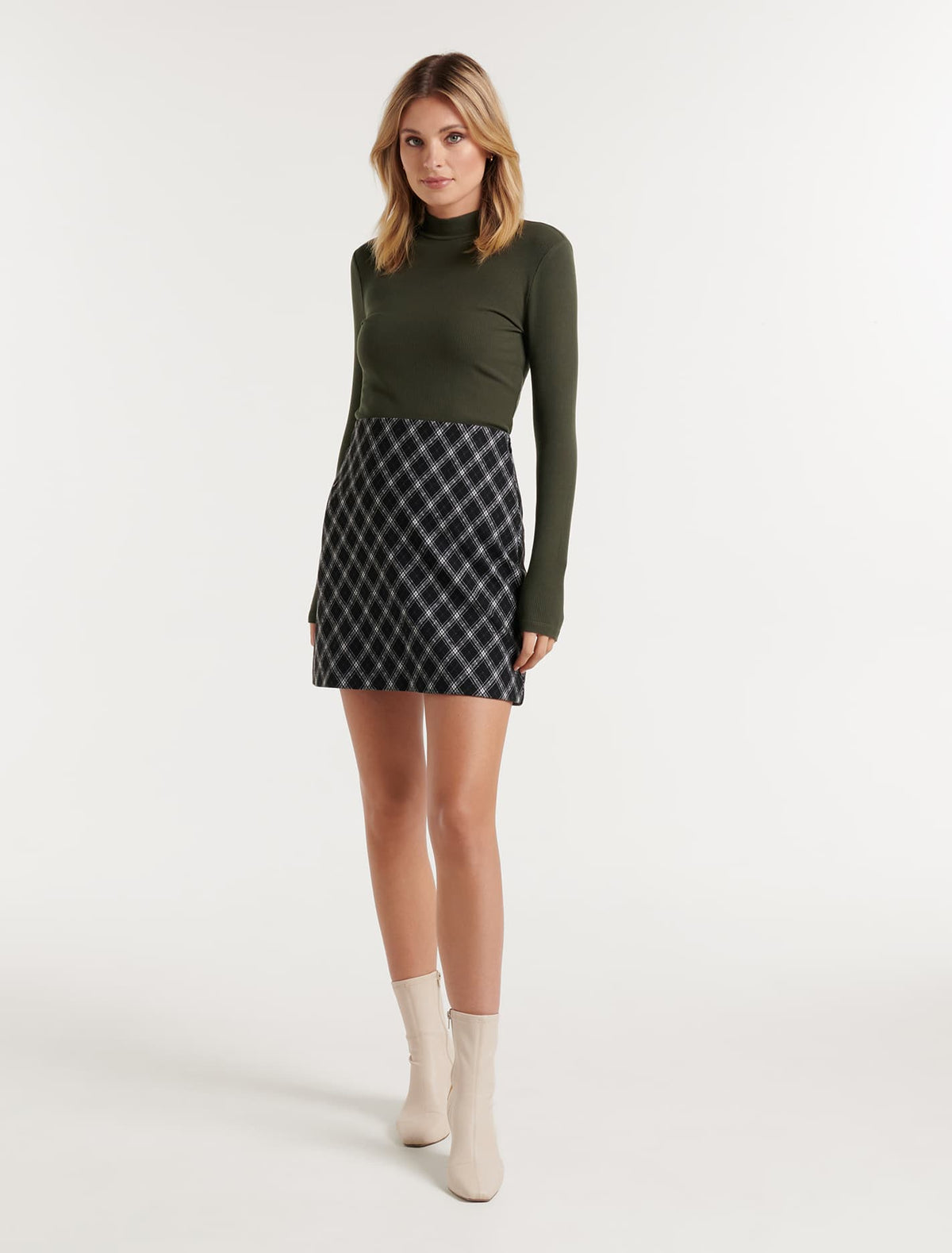 Winona Rib Long Sleeve Top Dark Green