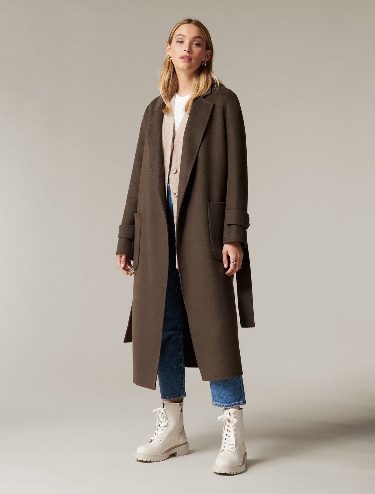 Hanna wrap coat Chocolate