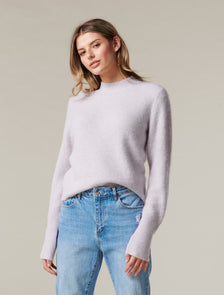 Luisa Blouson Sleeve Knit Jumper Lilac Love