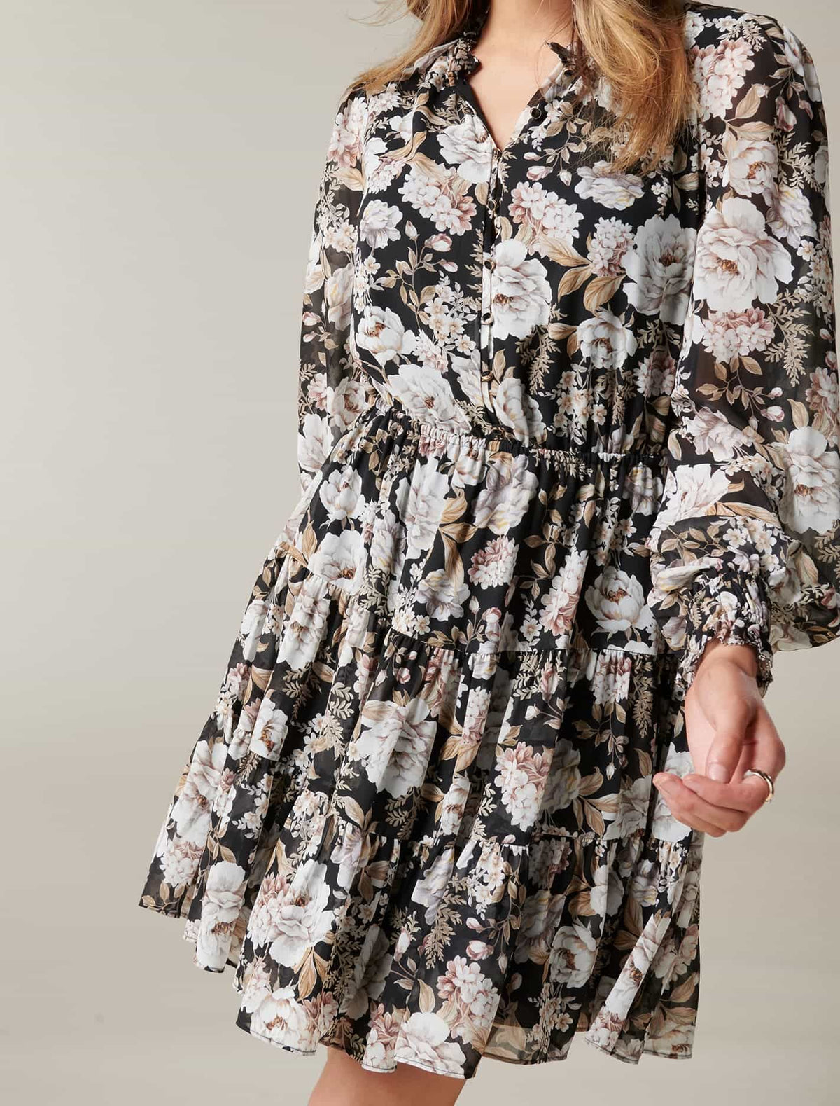 Hunter Tiered Skater Dress Blackburn Floral