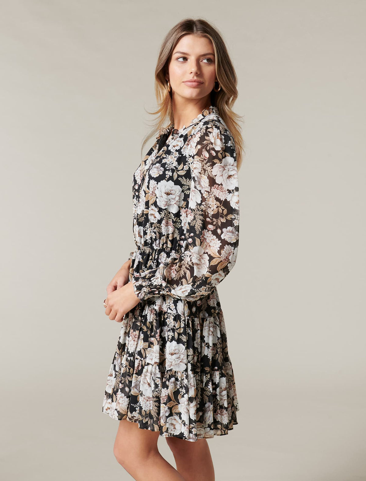 Hunter Tiered Skater Dress Blackburn Floral