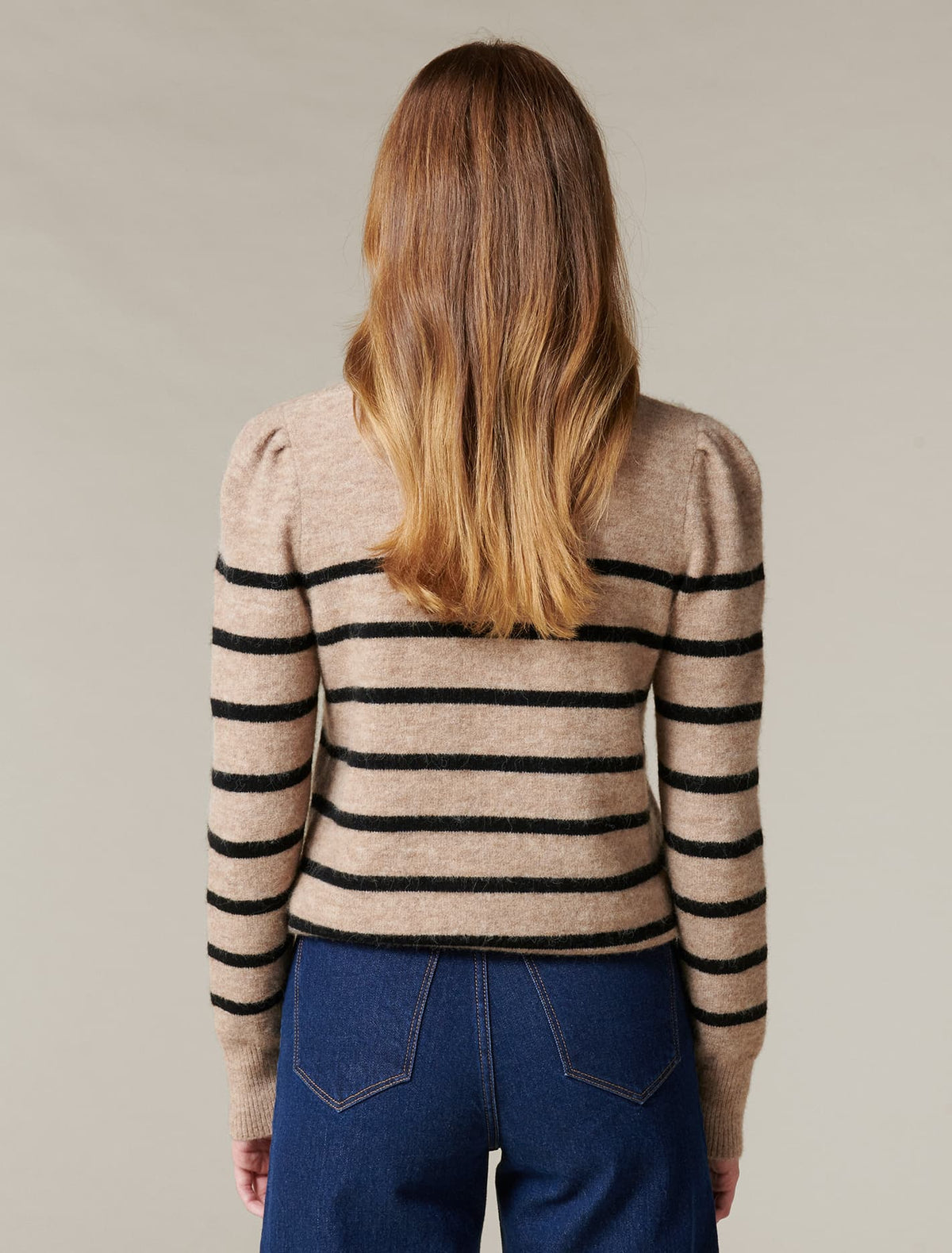 Pip Stripe Knit Jumper Camel/Black Stripe