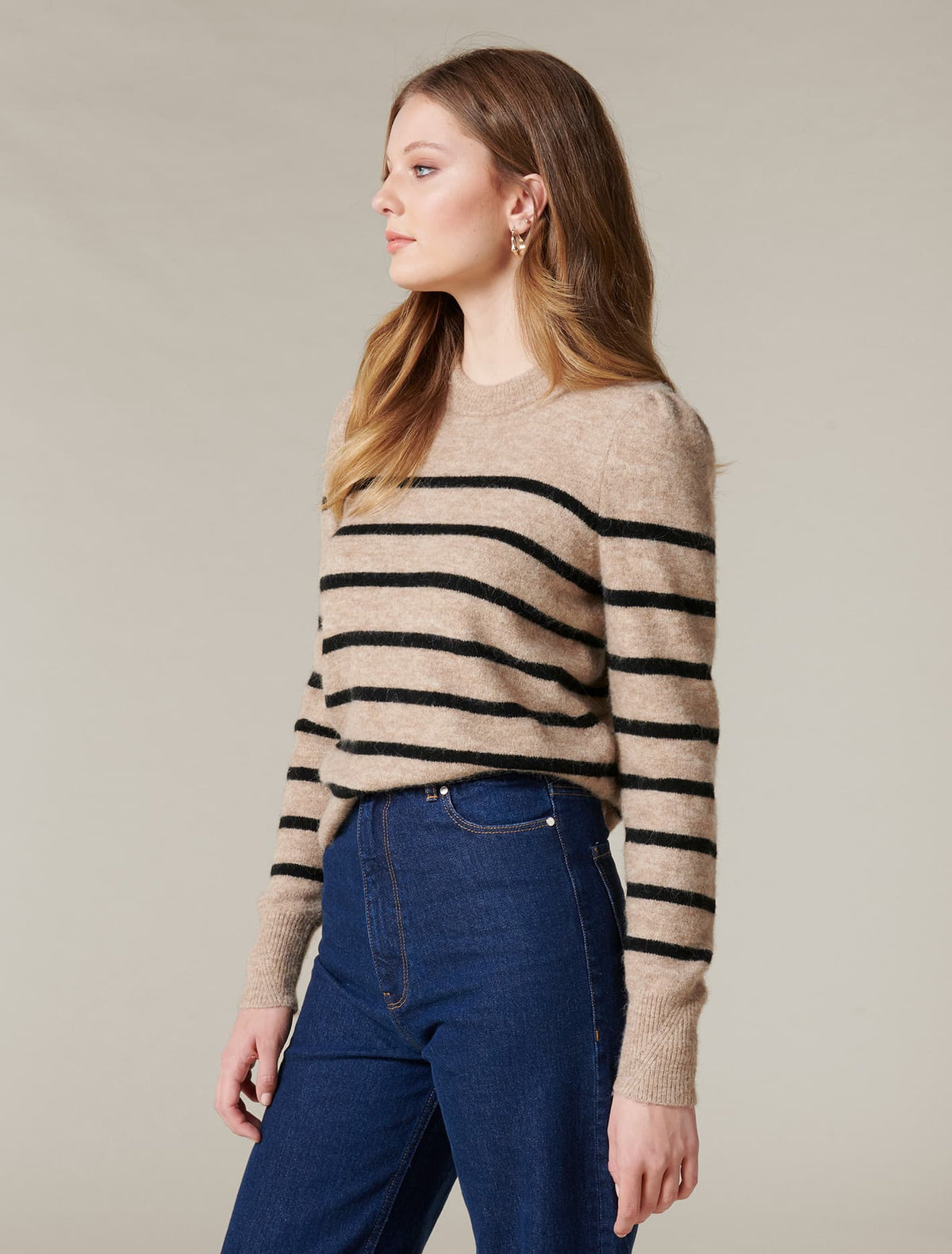 Pip Stripe Knit Jumper Camel/Black Stripe