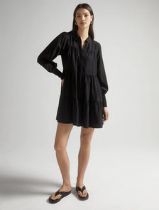 Monica Tiered Smock Dress Black