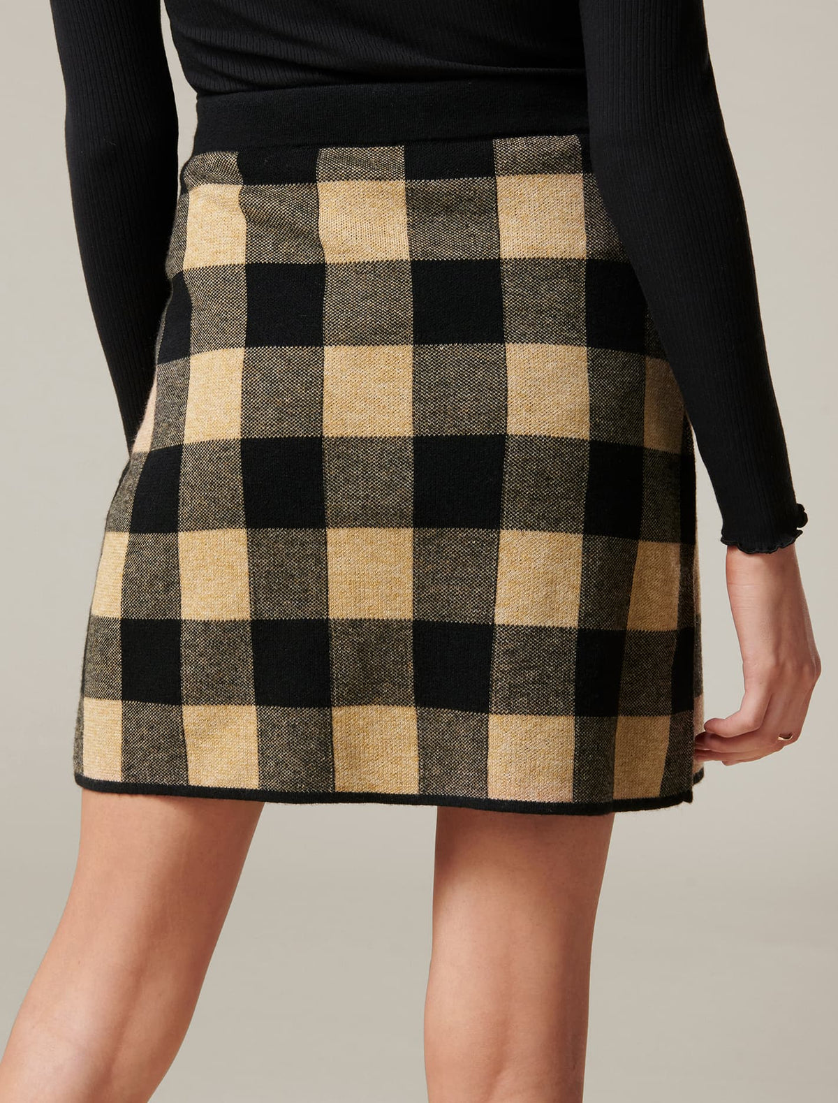 Cady Jacquard Check Knit Skirt