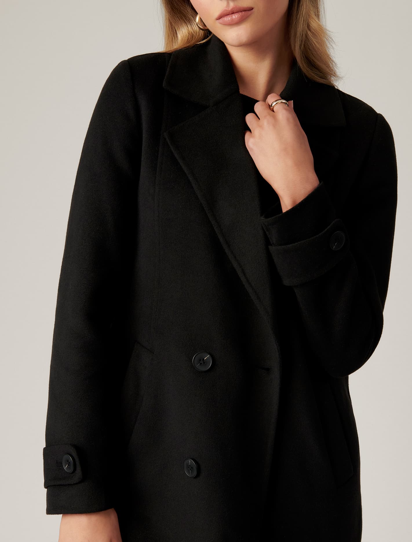 Jane felled coat Black