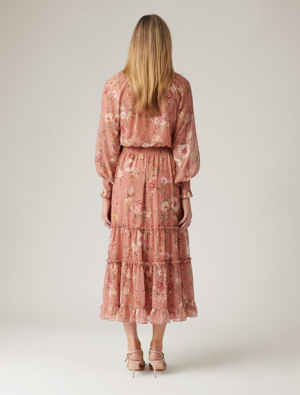 Florence Midi Dress Cedar Bordeaux Floral