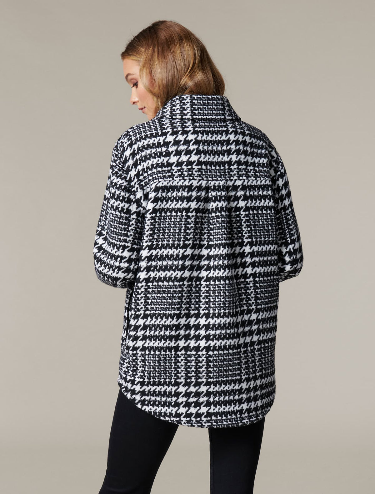 Houndstooth shacket
