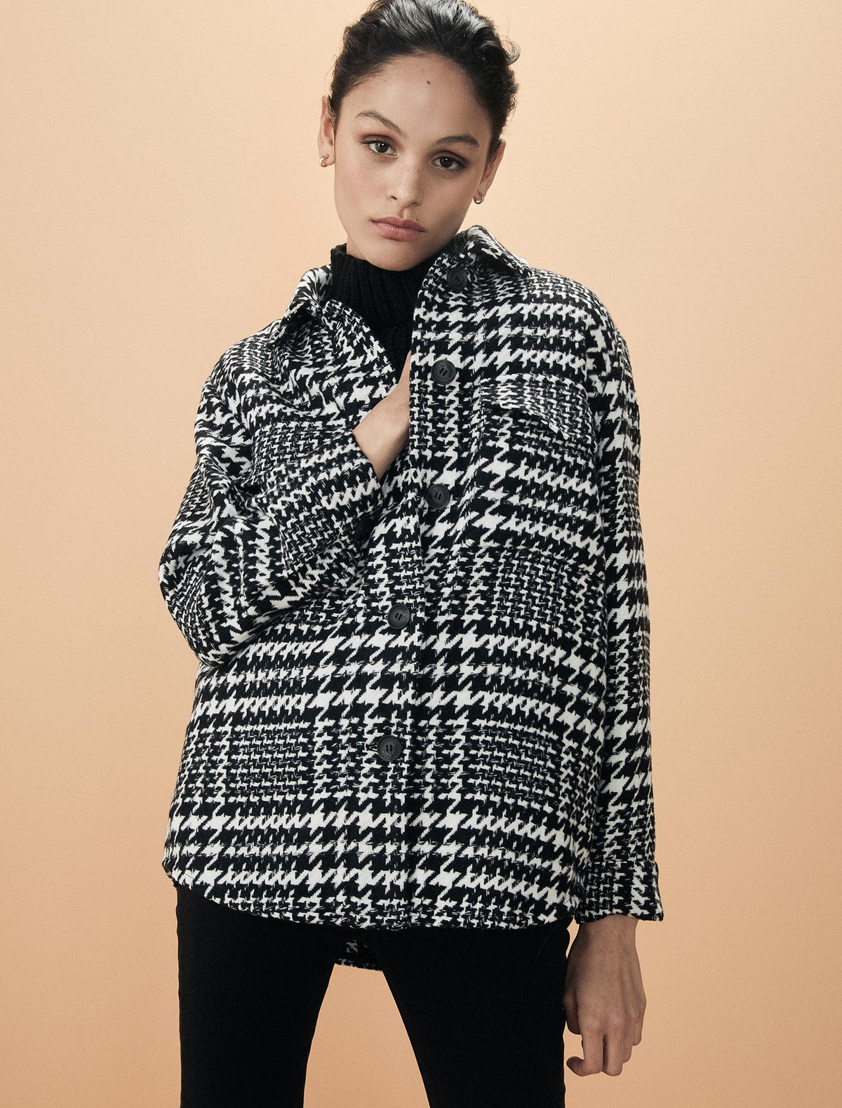 Houndstooth shacket