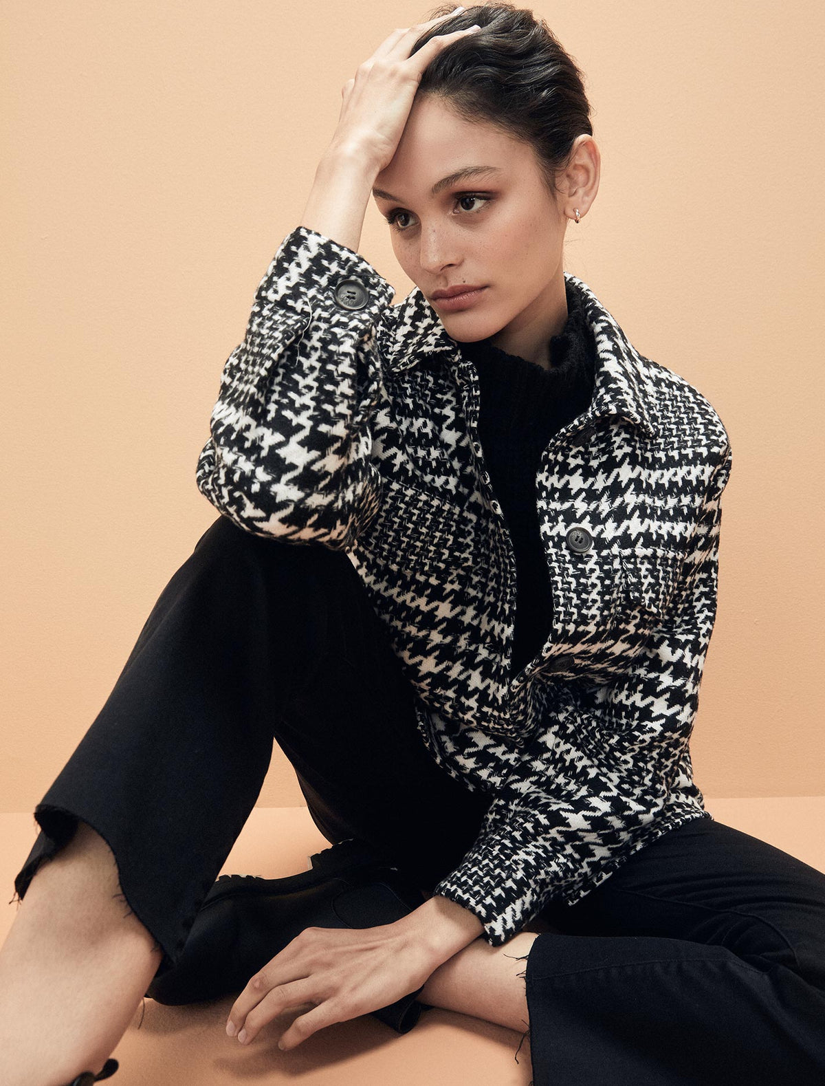 Houndstooth shacket