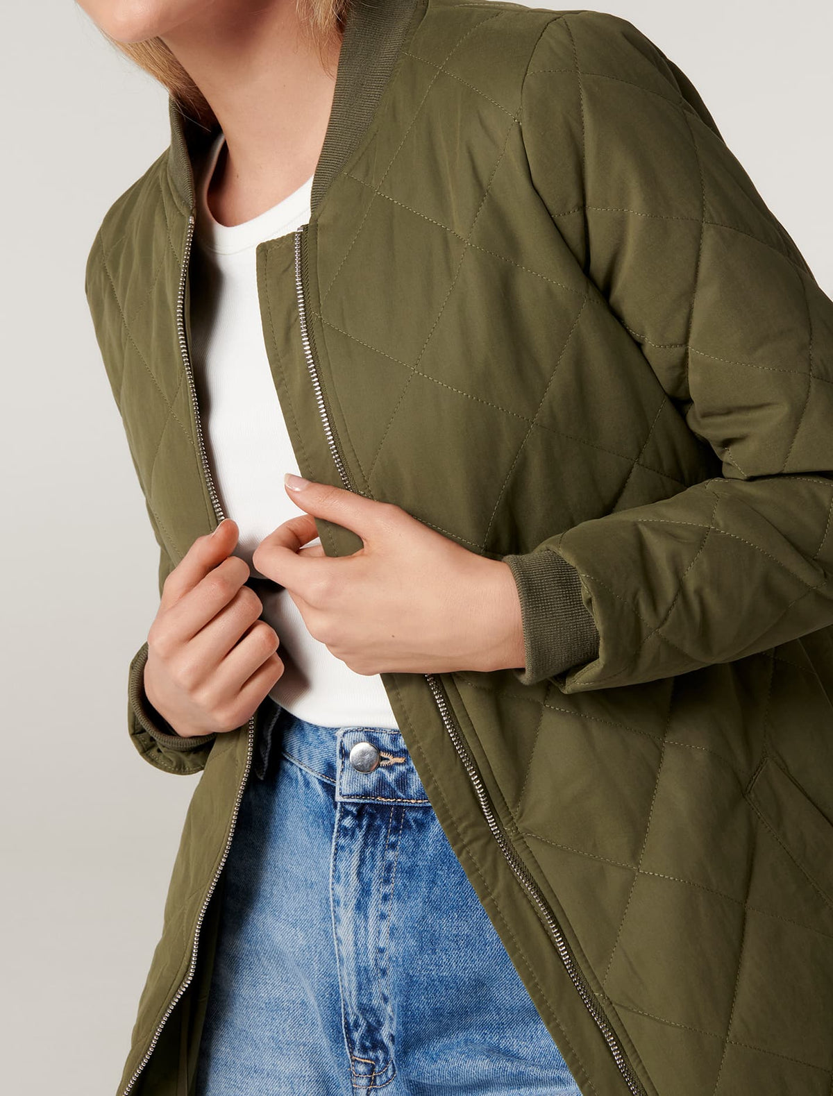 Lauren quilted bomber Khaki