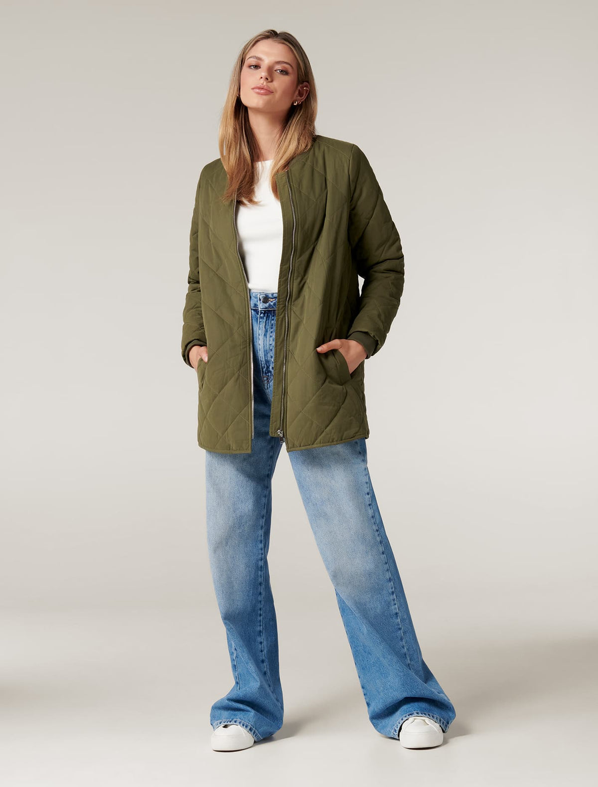 Lauren quilted bomber Khaki