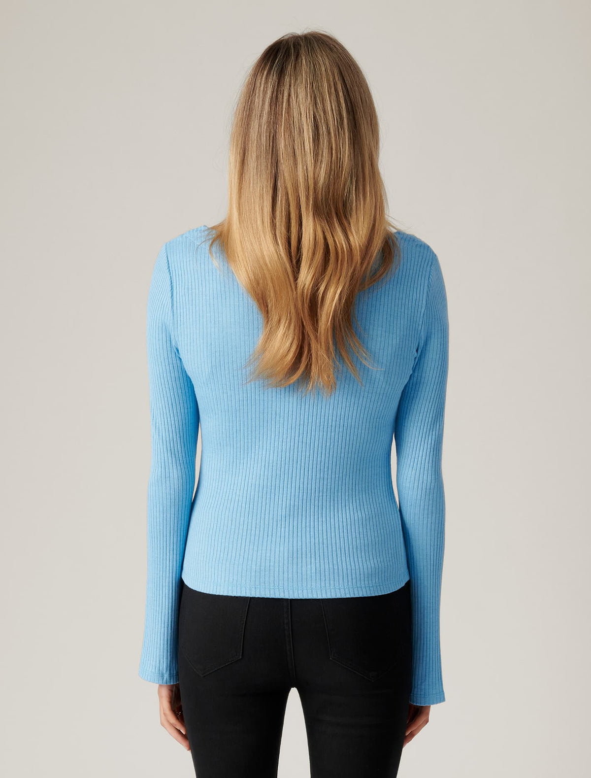 Brittany Button Down Cardi Top Blue Day