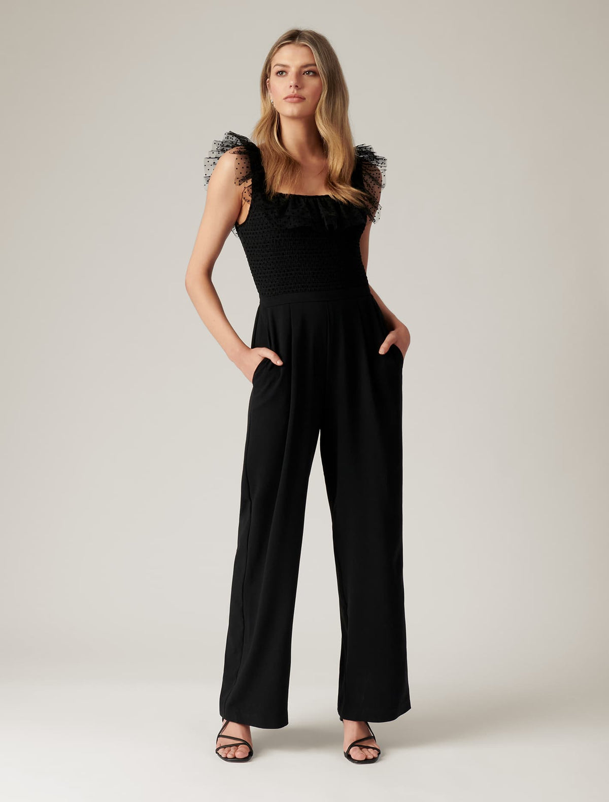 Mercy Ruffle Sleeve Jumpsuit Black