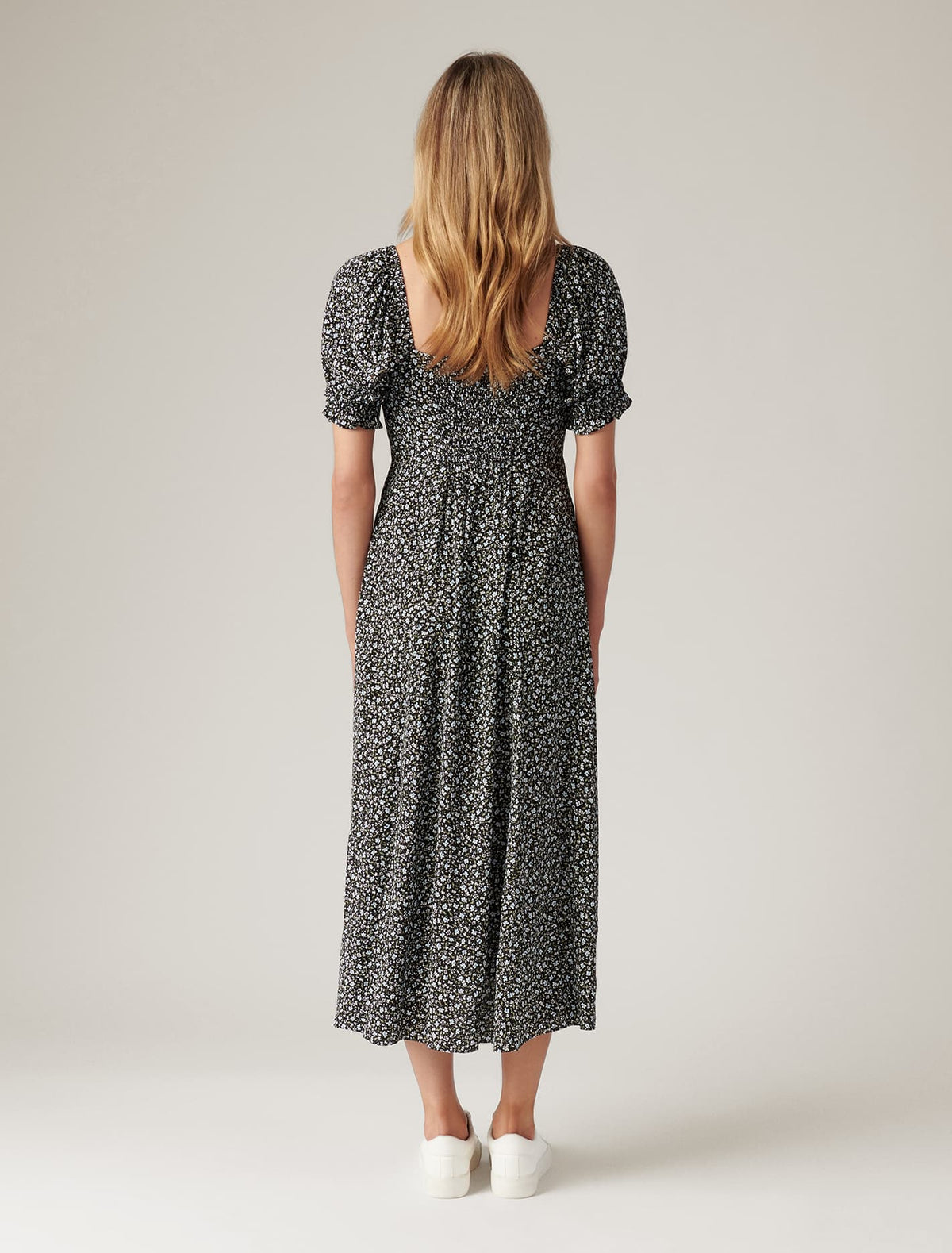 Mariah Lace Up Midi Dress Brighton Ditsy