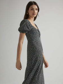 Mariah Lace Up Midi Dress Brighton Ditsy
