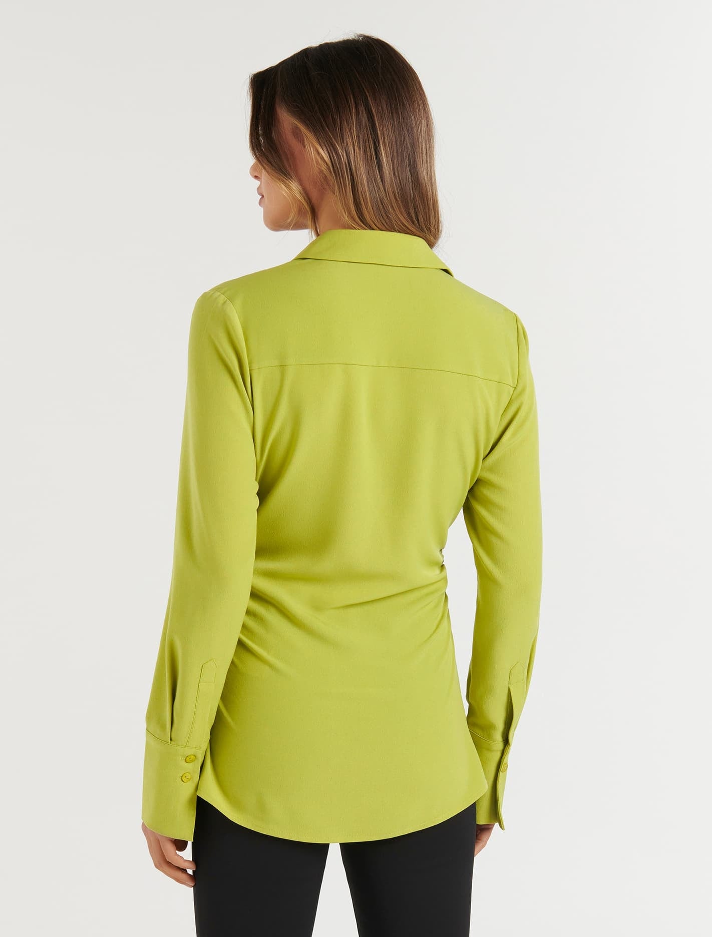 Nora Slimline Shirt Dusty Chartreuse