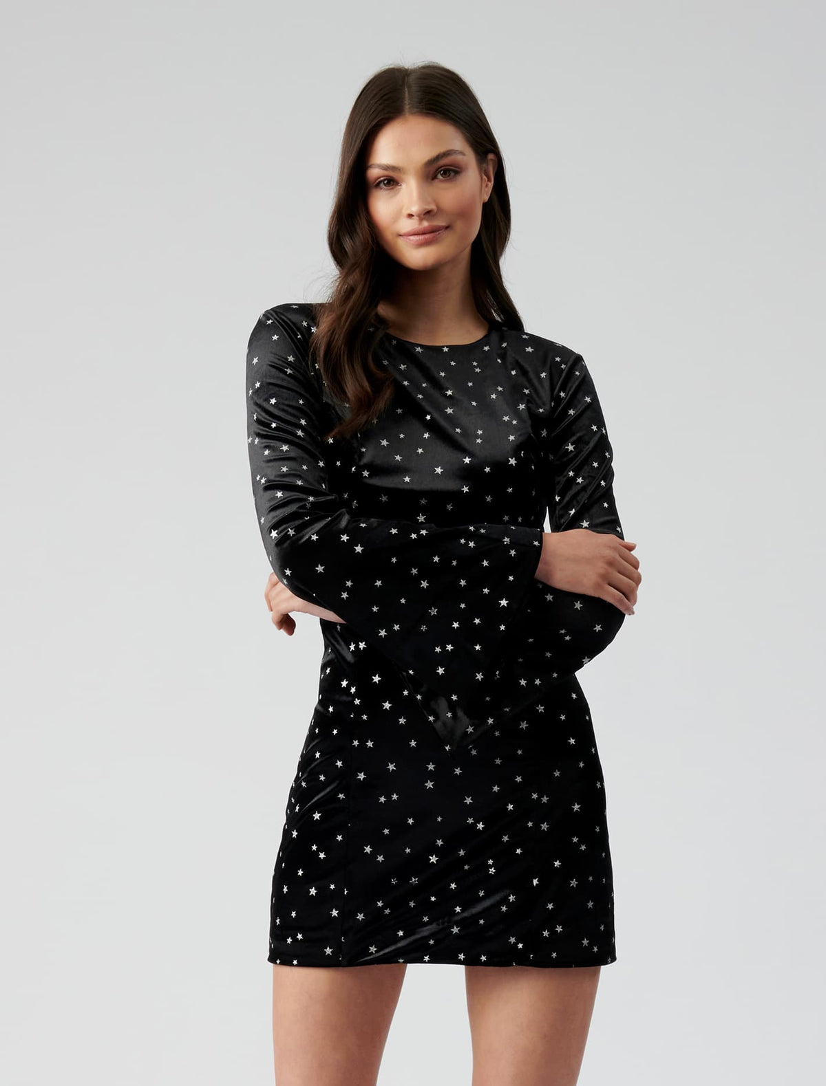 Mardi Star Dress Black Silver Star