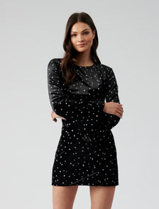 Mardi Star Dress Black Silver Star