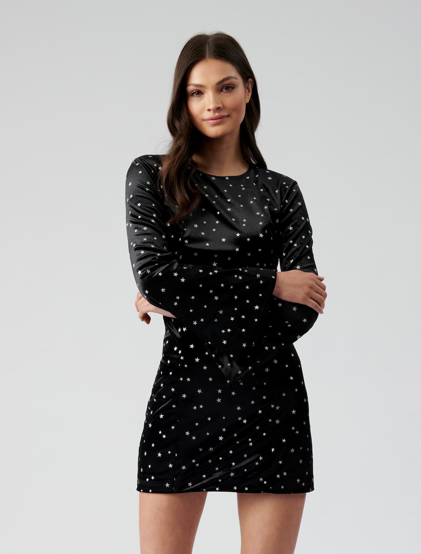 Mardi Star Dress Black Silver Star