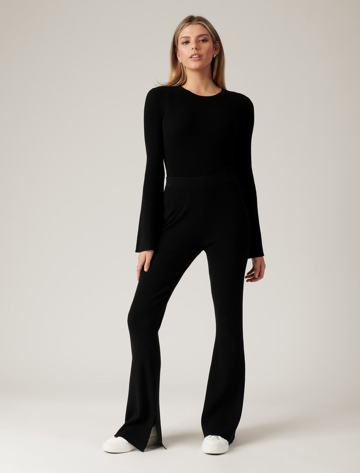 Steph Rib Knit Pant Black