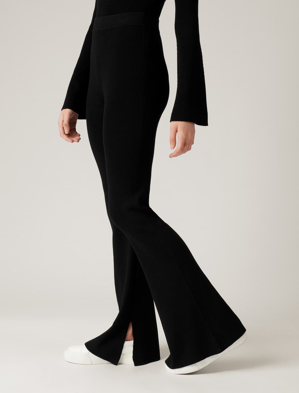 Steph Rib Knit Pant Black