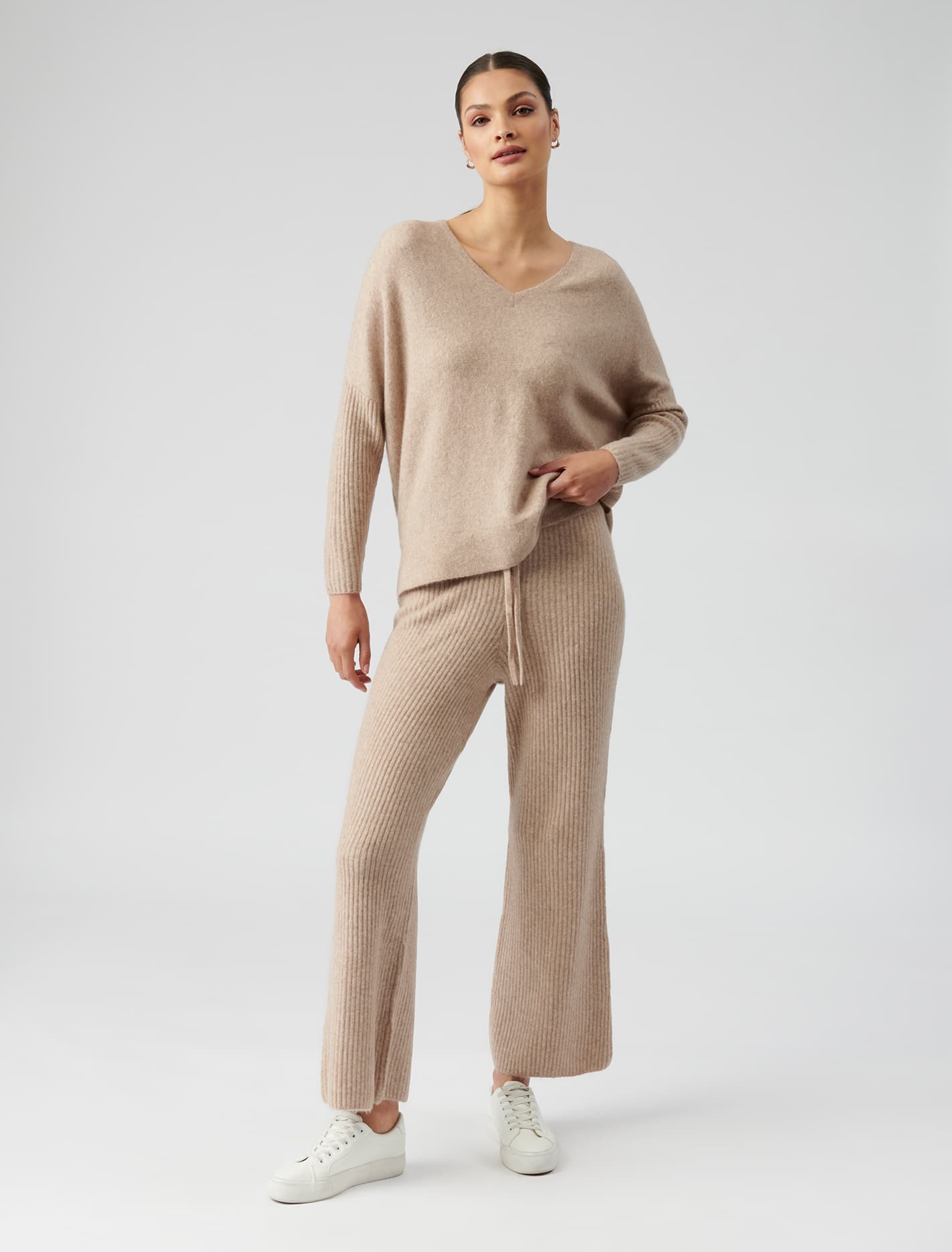 Macie Rib Knit Pant oatmeal