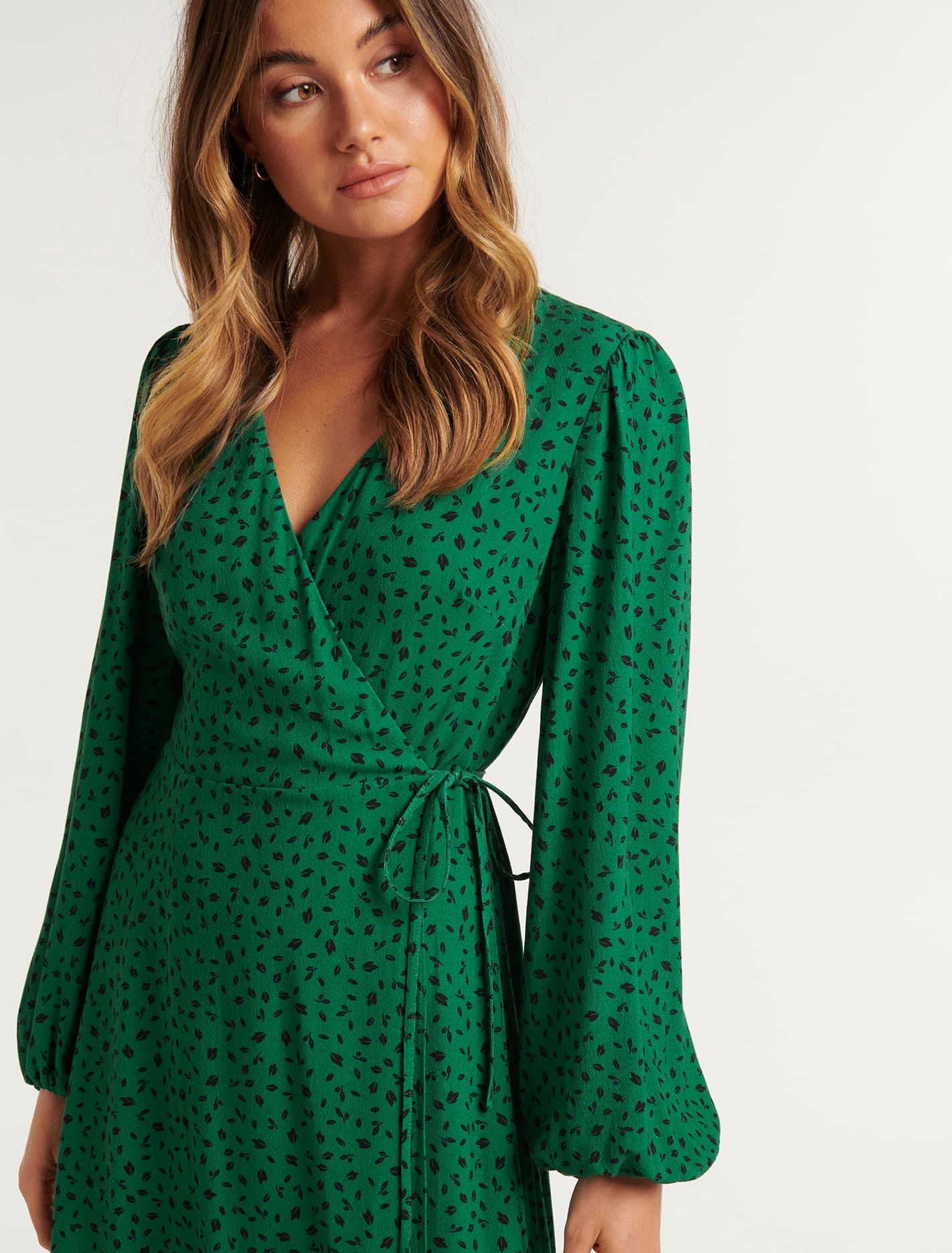 Nova Midi Wrap Dress Forest Hill Ditsy