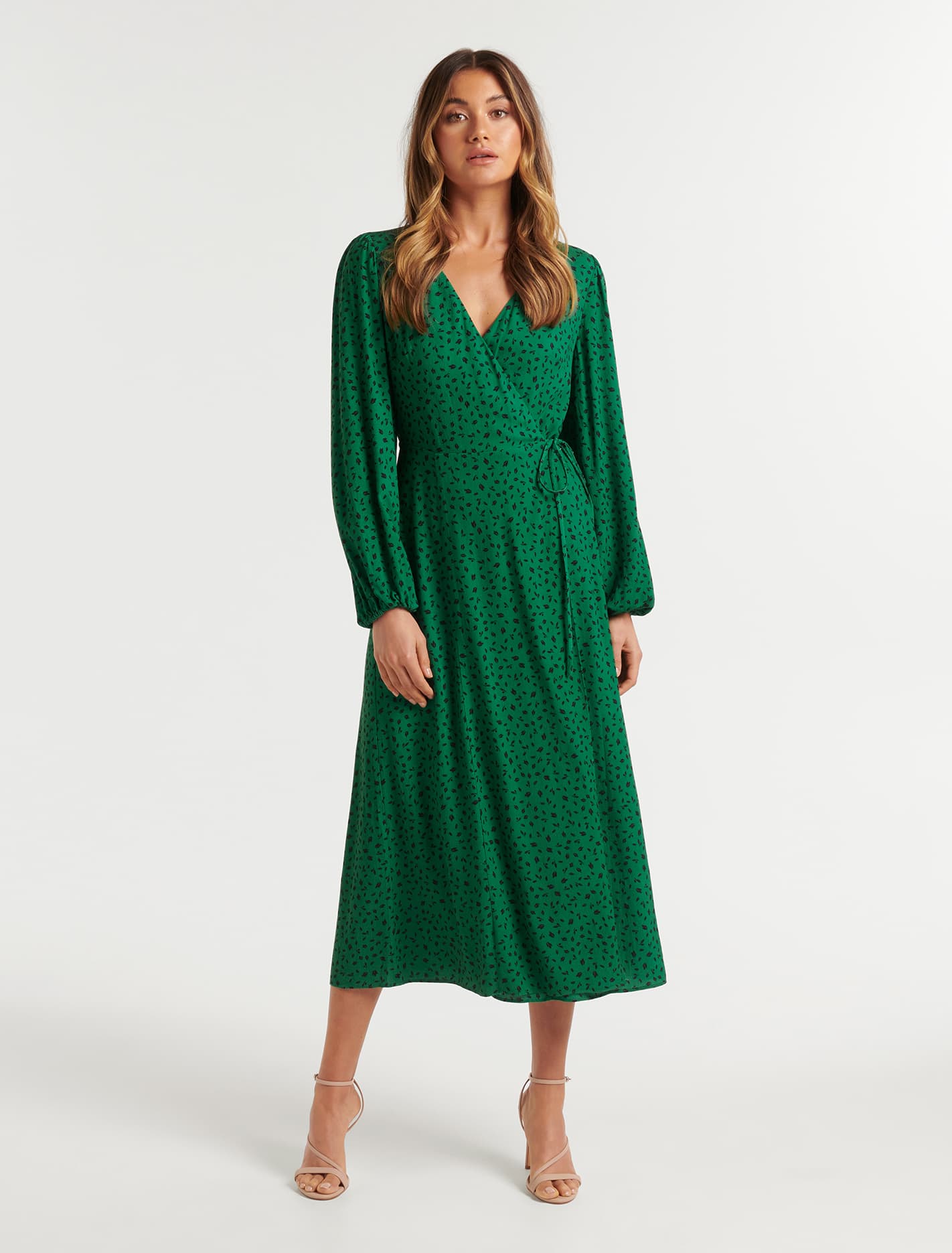 Nova Midi Wrap Dress Forest Hill Ditsy