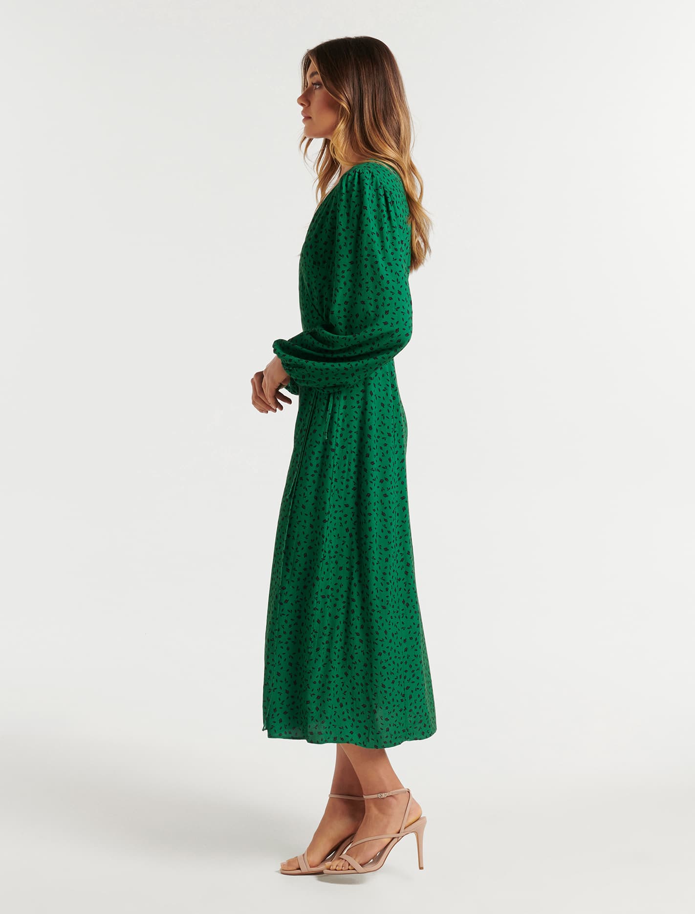 Nova Midi Wrap Dress Forest Hill Ditsy