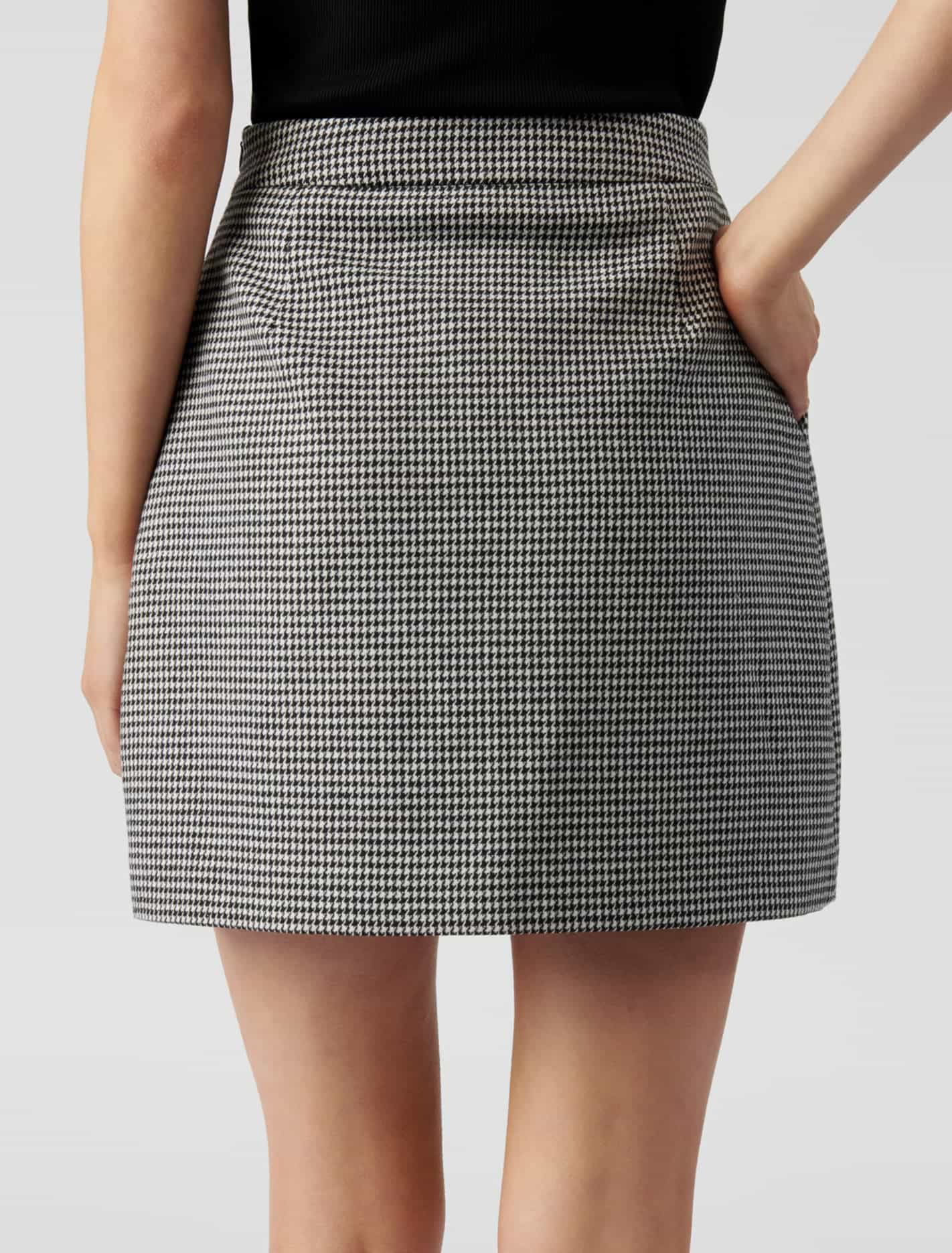 Noelle Houndstooth Mini Skirt Black & White